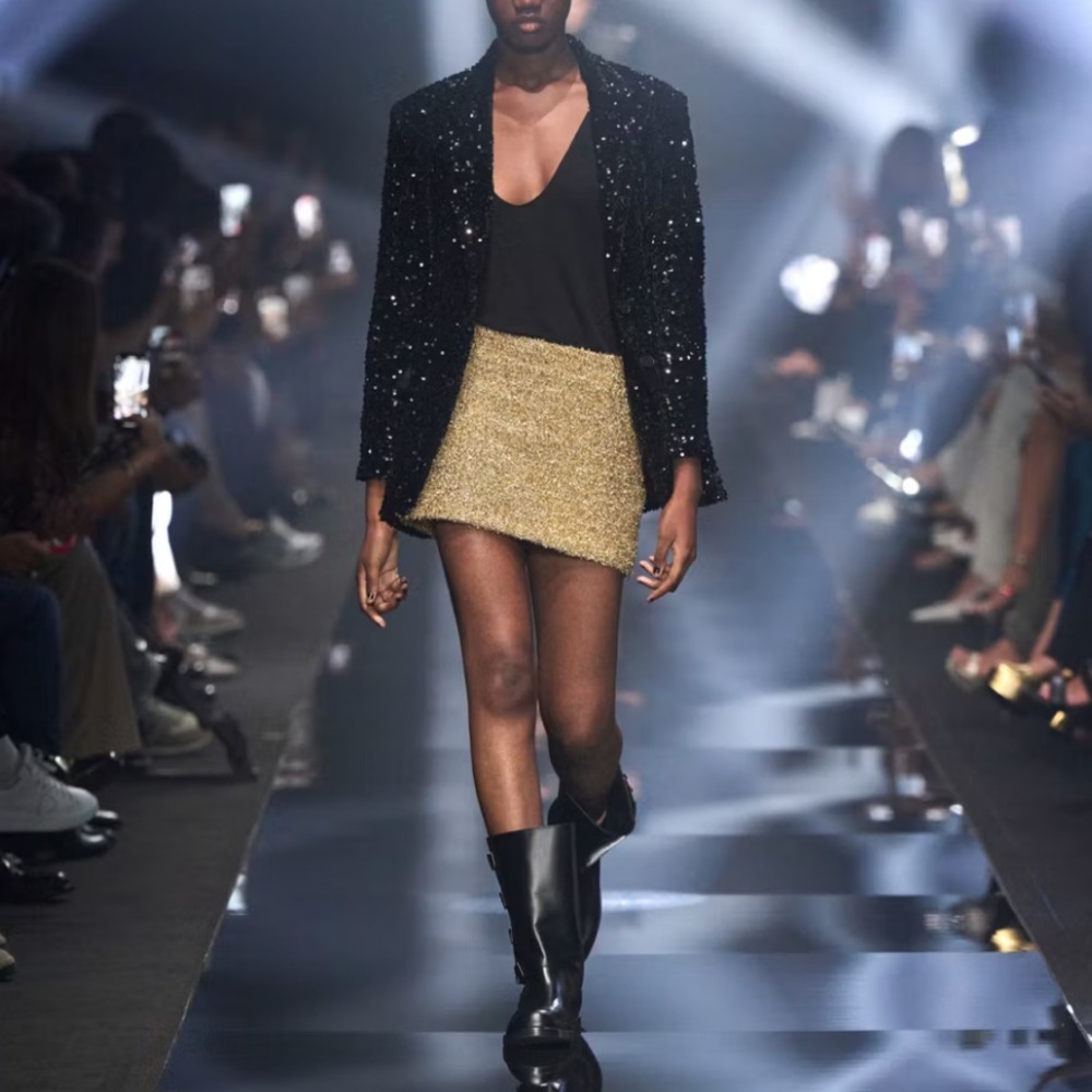 Gold Sequin Mini Skirt - size 12